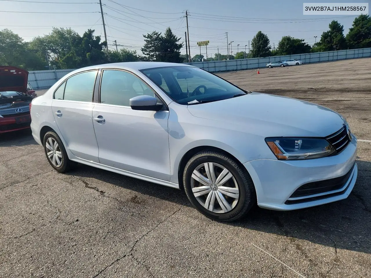 2017 Volkswagen Jetta S VIN: 3VW2B7AJ1HM258567 Lot: 61837086