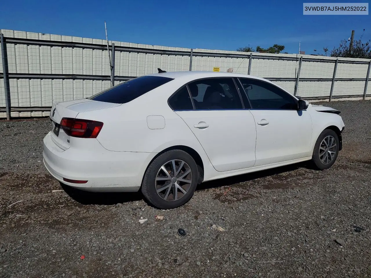 2017 Volkswagen Jetta Se VIN: 3VWDB7AJ5HM252022 Lot: 61849286