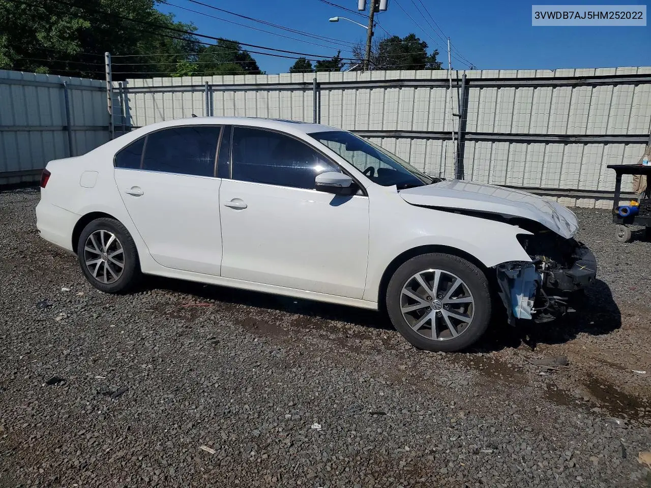 2017 Volkswagen Jetta Se VIN: 3VWDB7AJ5HM252022 Lot: 61849286
