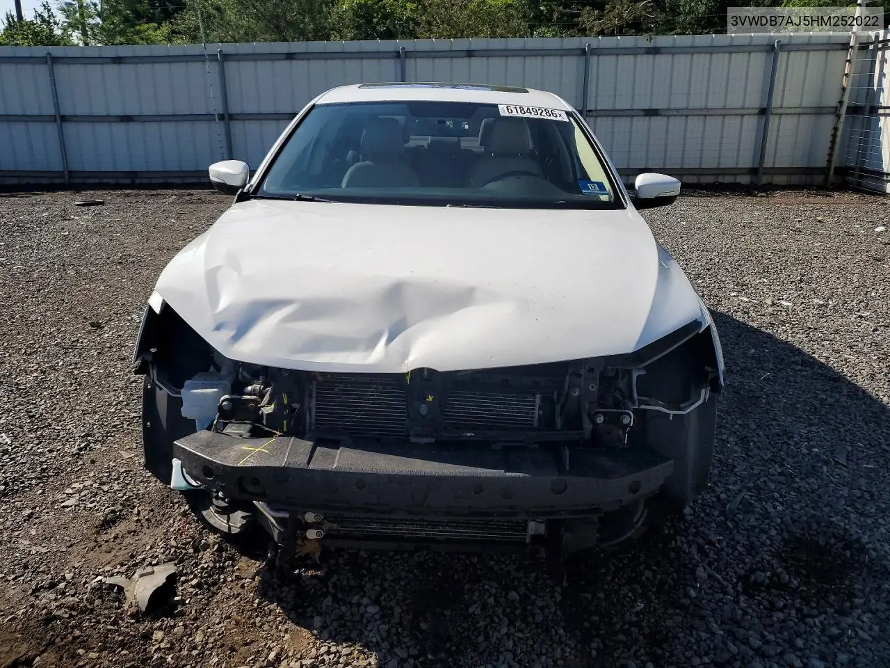 2017 Volkswagen Jetta Se VIN: 3VWDB7AJ5HM252022 Lot: 61849286