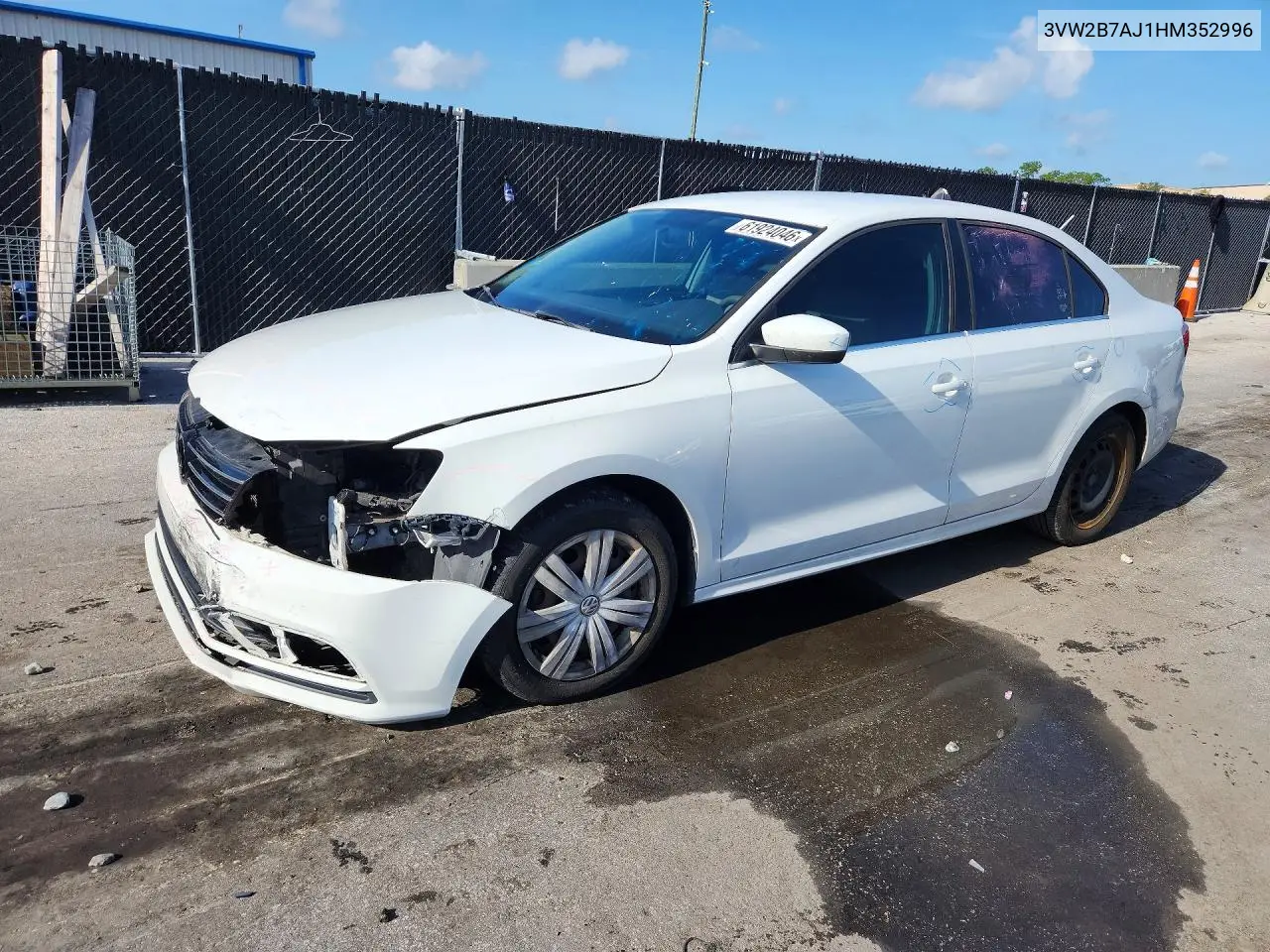 2017 Volkswagen Jetta S VIN: 3VW2B7AJ1HM352996 Lot: 61924046