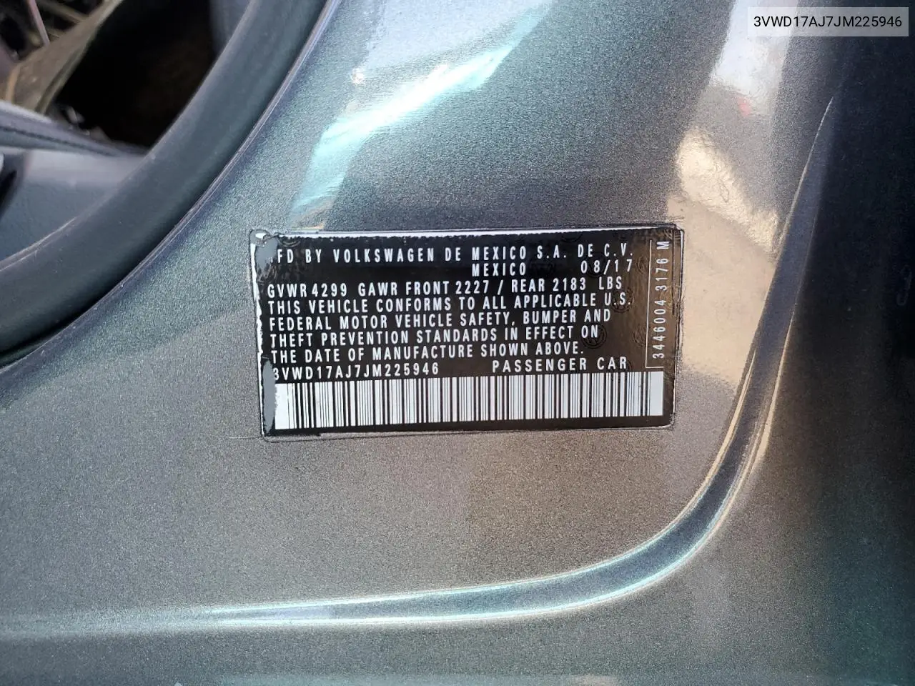 3VWD17AJ7JM225946 2018 Volkswagen Jetta