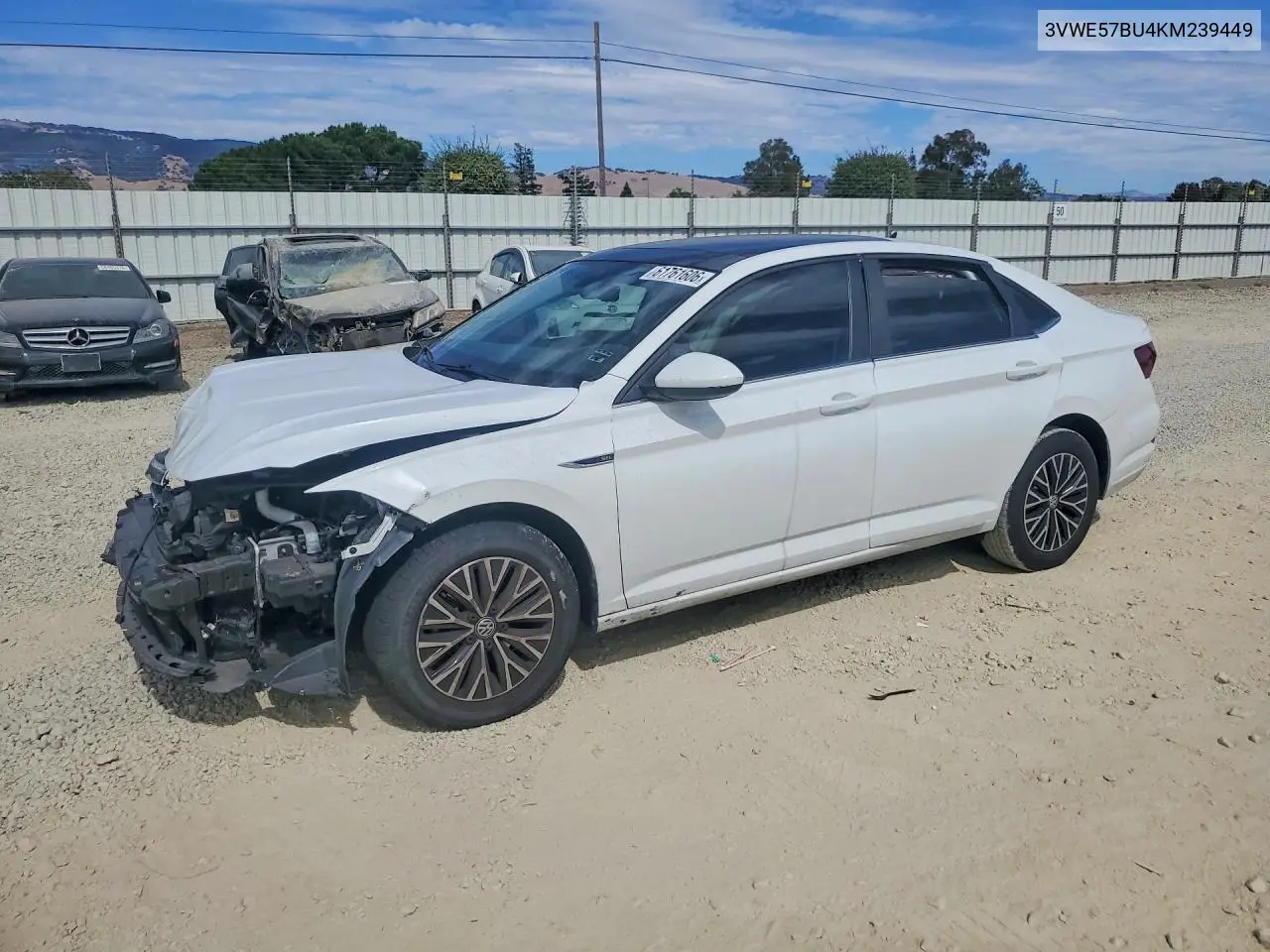 2019 Volkswagen Jetta Sel VIN: 3VWE57BU4KM239449 Lot: 61761606