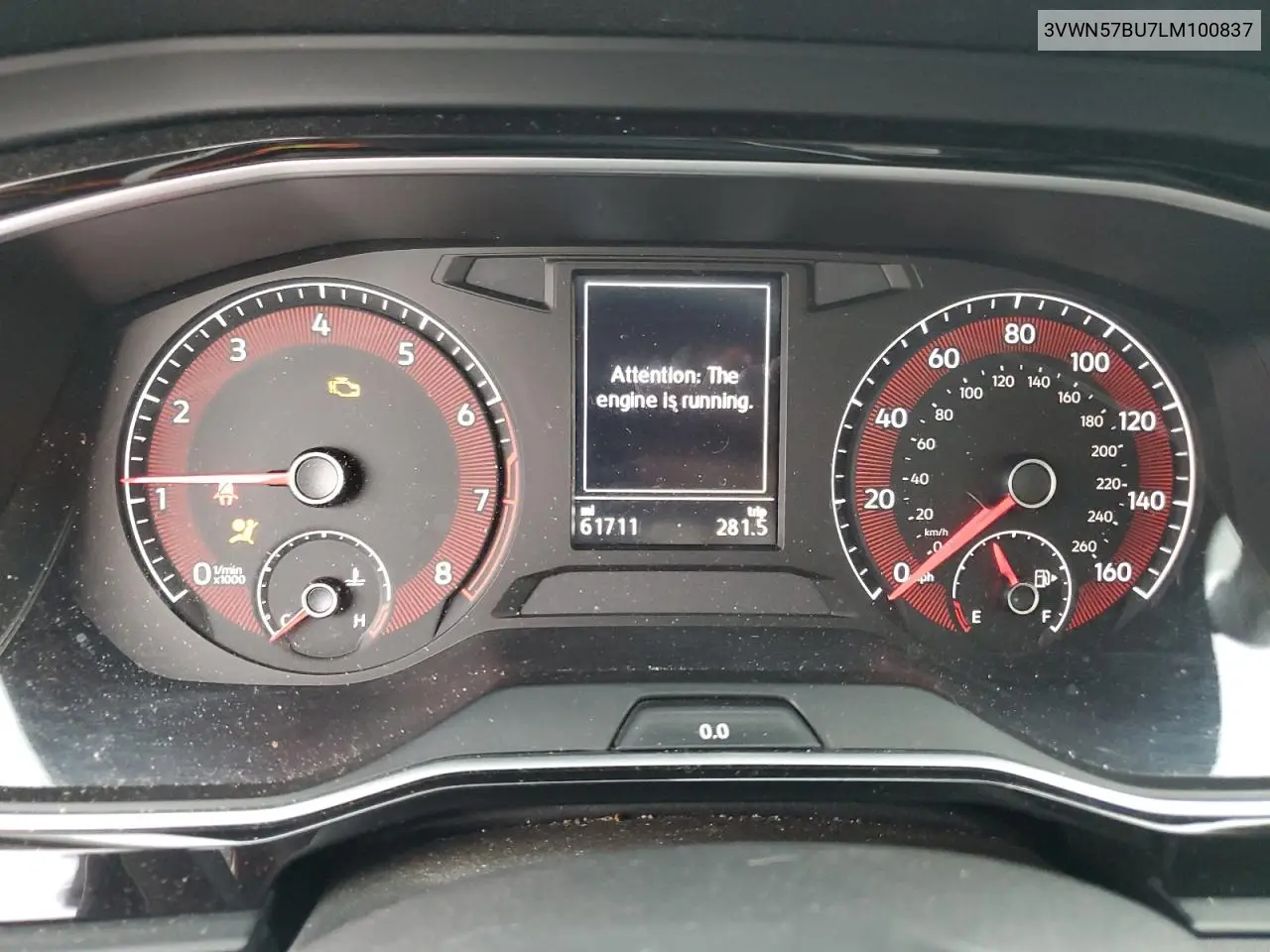 3VWN57BU7LM100837 2020 Volkswagen Jetta S