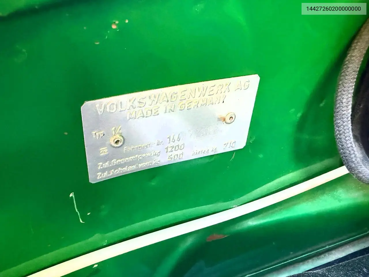 1974 Volkswagen Karmanghia VIN: 14427260200000000 Lot: 59977956