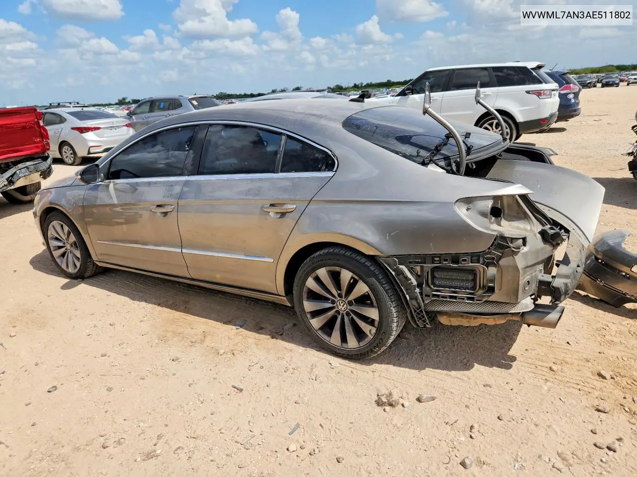 2010 Volkswagen Cc Sport VIN: WVWML7AN3AE511802 Lot: 59968066