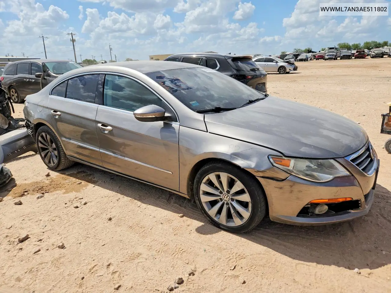 2010 Volkswagen Cc Sport VIN: WVWML7AN3AE511802 Lot: 59968066