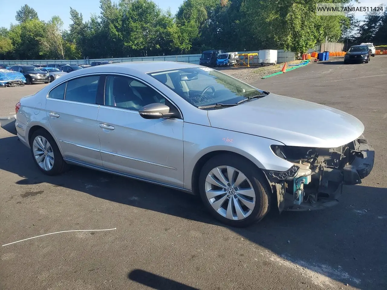 2010 Volkswagen Cc Sport VIN: WVWML7AN8AE511424 Lot: 85793415