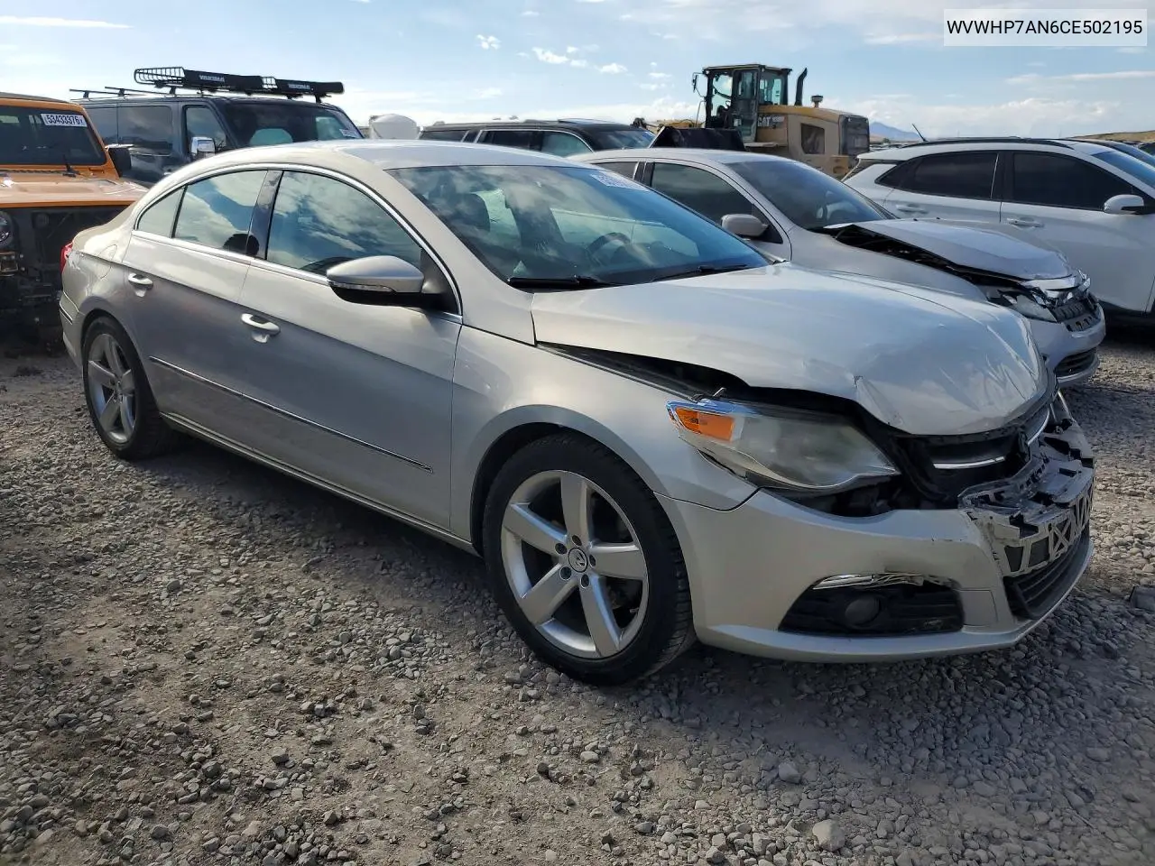 2012 Volkswagen Cc Luxury VIN: WVWHP7AN6CE502195 Lot: 53795616
