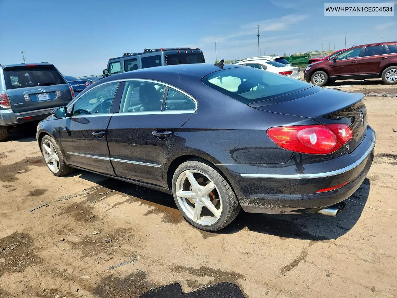 2012 Volkswagen Cc Luxury VIN: WVWHP7AN1CE504534 Lot: 54115616