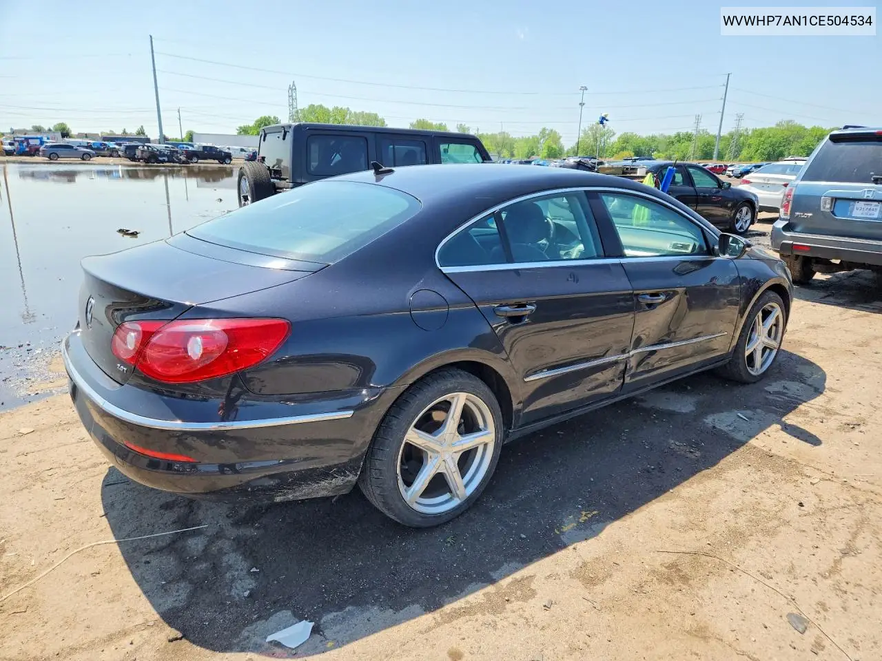 2012 Volkswagen Cc Luxury VIN: WVWHP7AN1CE504534 Lot: 54115616
