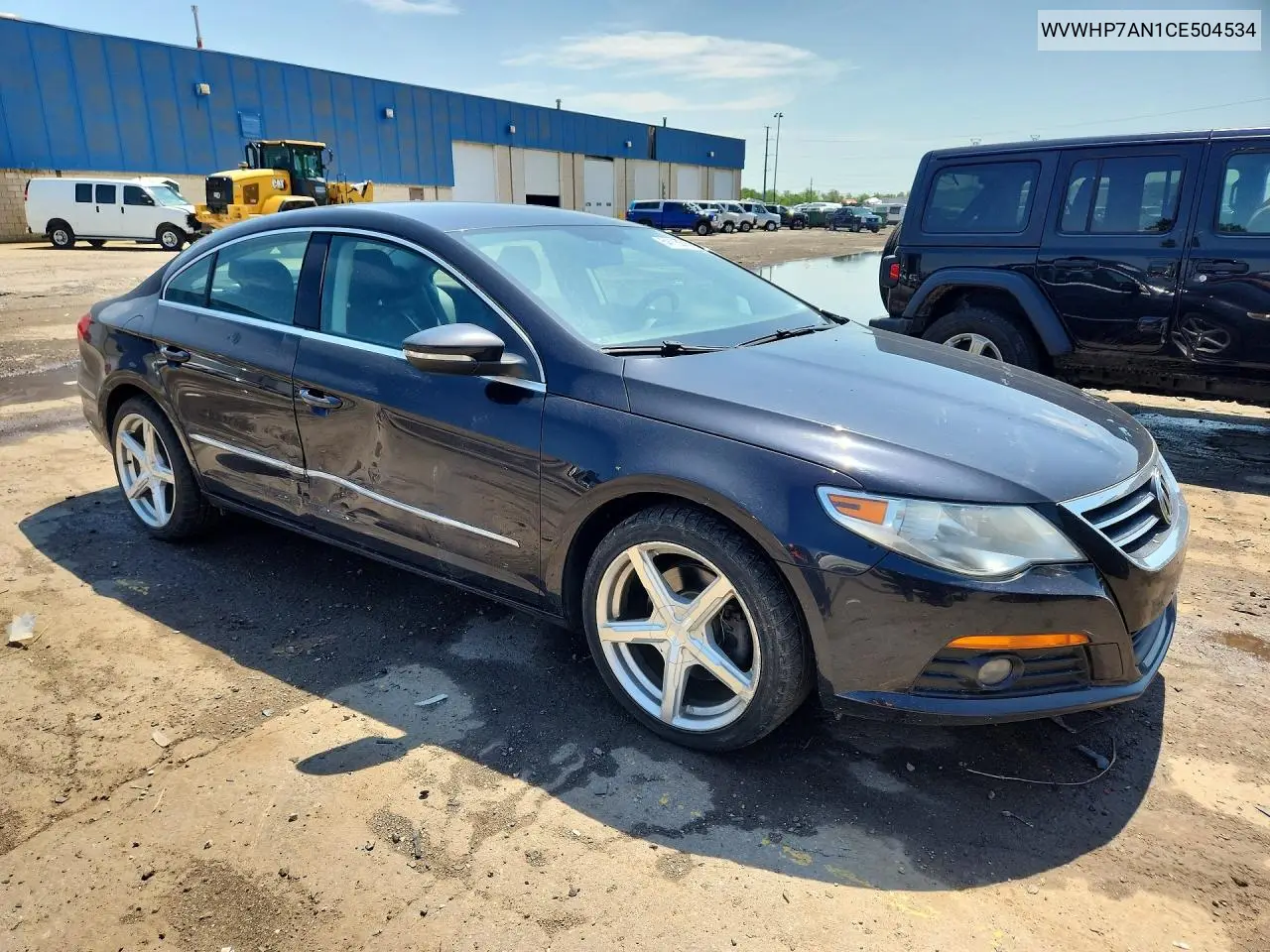 2012 Volkswagen Cc Luxury VIN: WVWHP7AN1CE504534 Lot: 54115616
