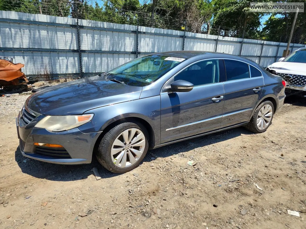 2012 Volkswagen Cc Sport VIN: WVWMN7AN3CE518780 Lot: 61188096