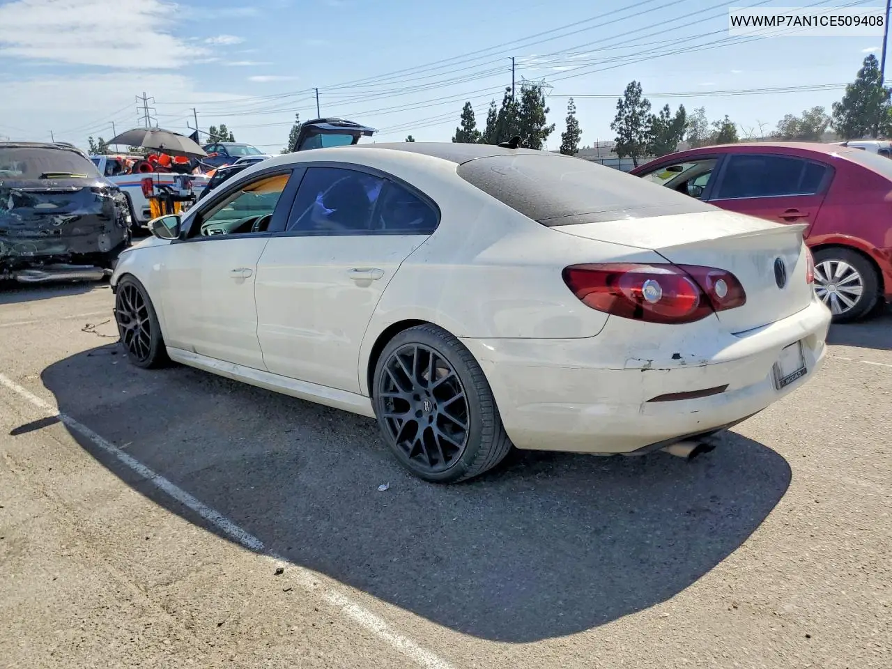 2012 Volkswagen Cc Sport VIN: WVWMP7AN1CE509408 Lot: 61436436
