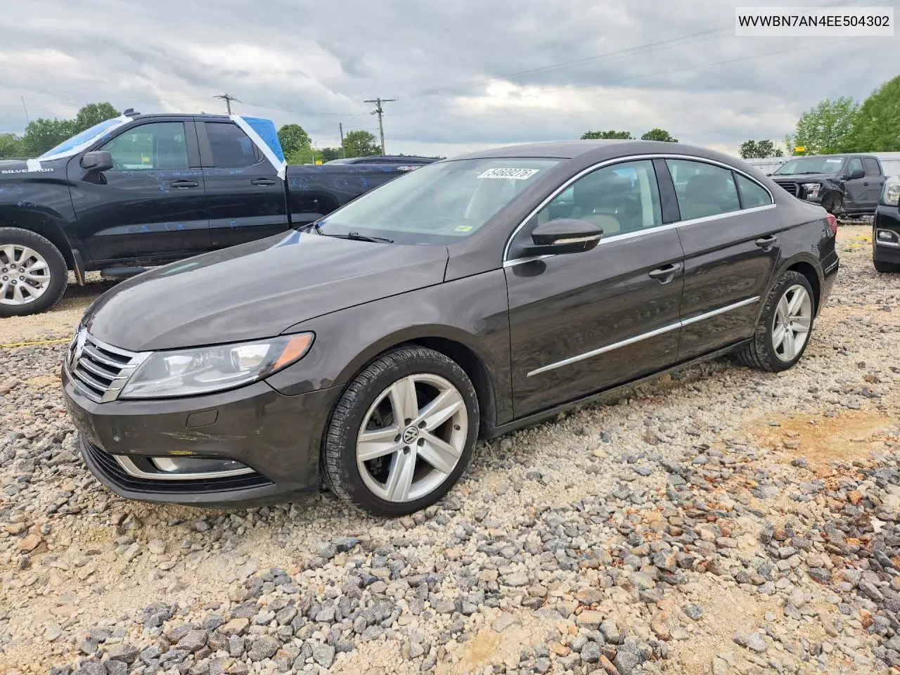 2014 Volkswagen Cc Sport VIN: WVWBN7AN4EE504302 Lot: 54609276