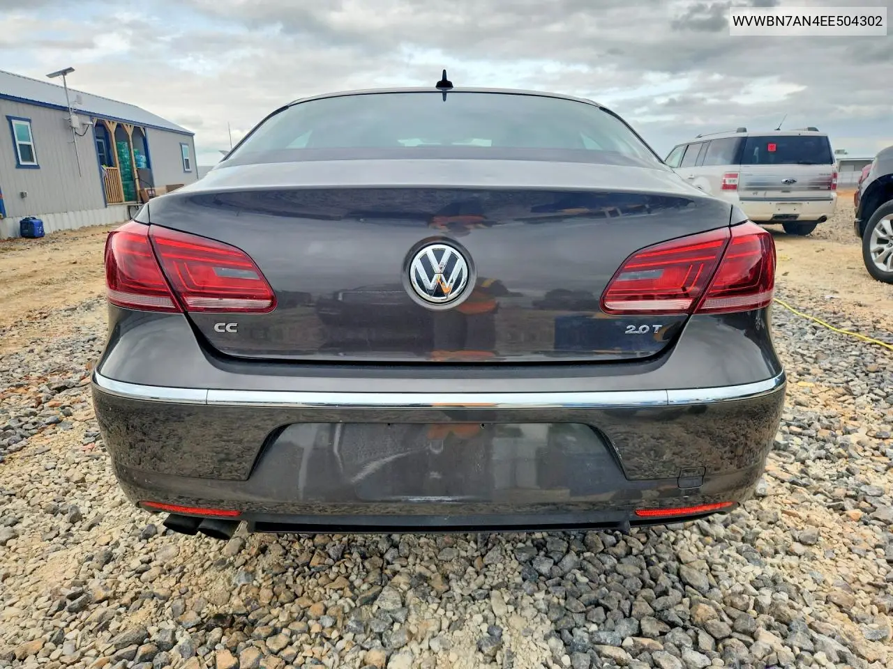 2014 Volkswagen Cc Sport VIN: WVWBN7AN4EE504302 Lot: 54609276