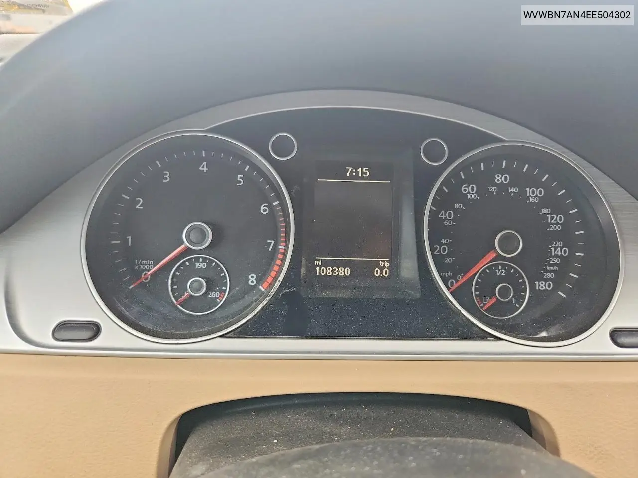 2014 Volkswagen Cc Sport VIN: WVWBN7AN4EE504302 Lot: 54609276