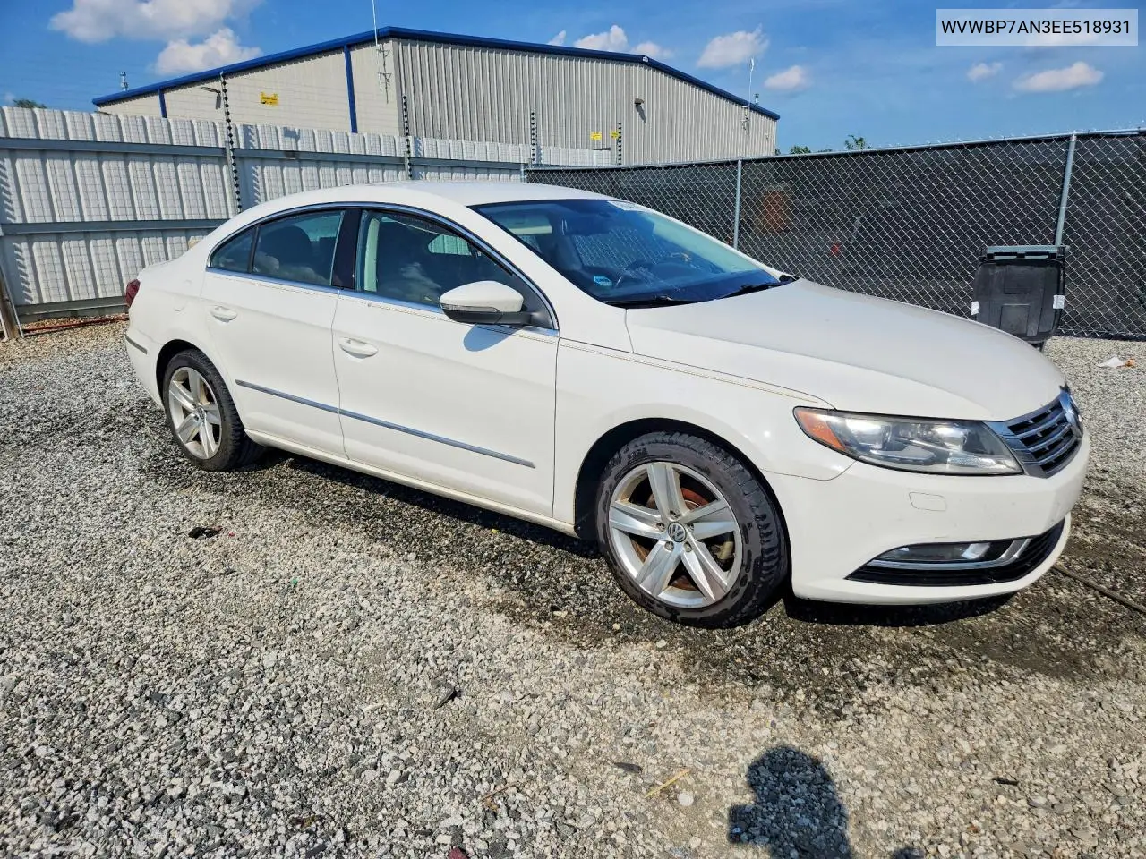 2014 Volkswagen Cc Sport VIN: WVWBP7AN3EE518931 Lot: 56044796