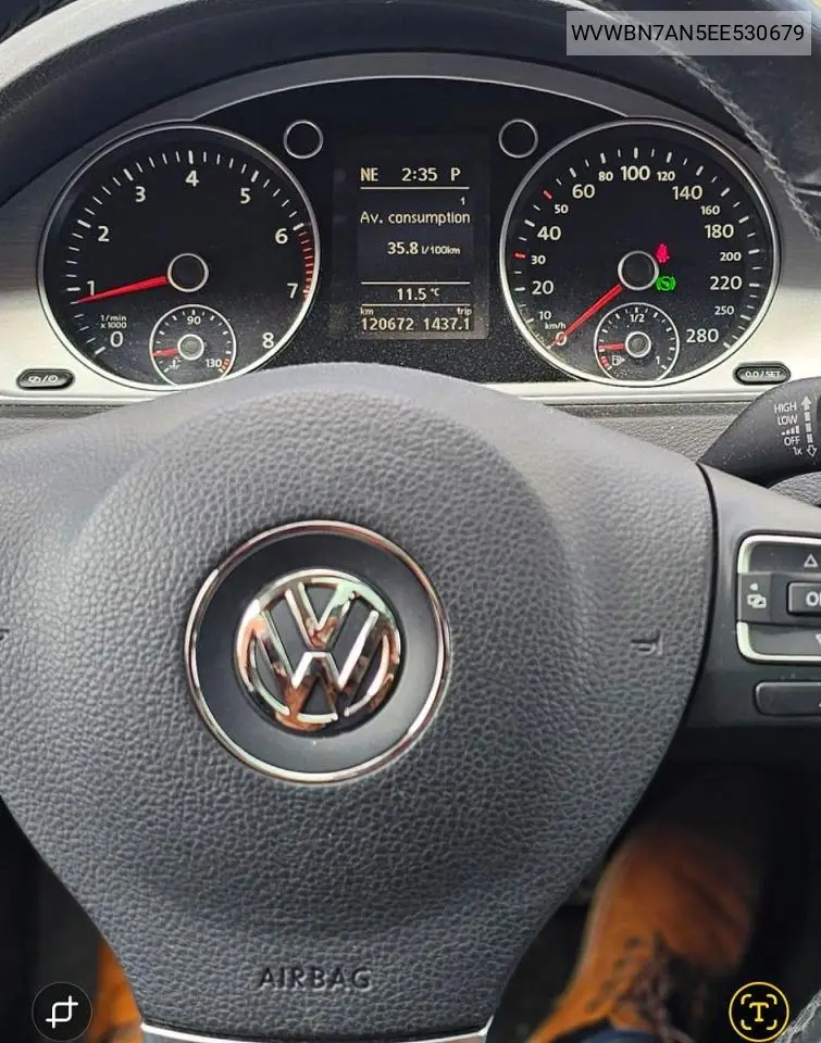 2014 Volkswagen Cc Sport VIN: WVWBN7AN5EE530679 Lot: 56891716