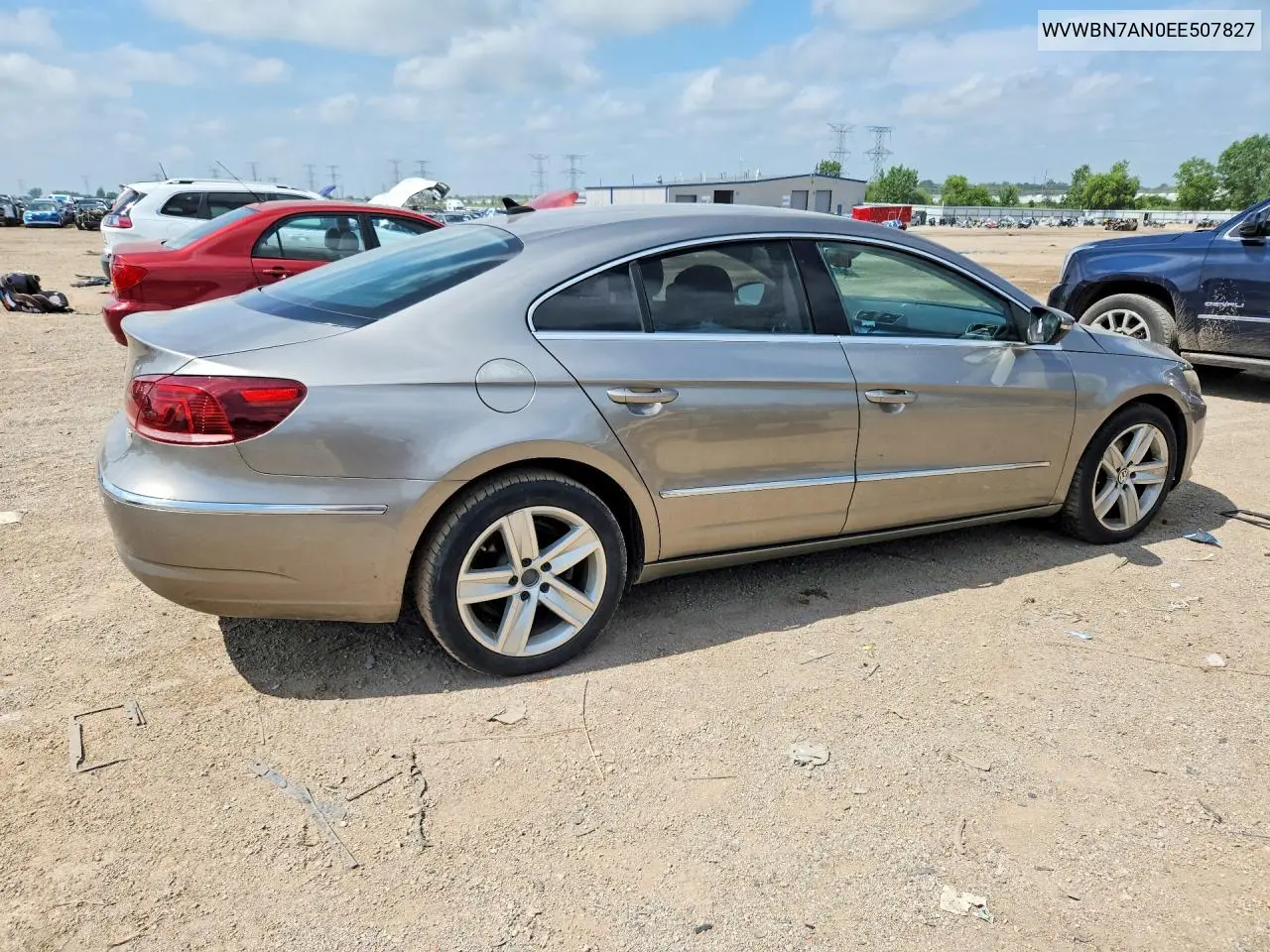 2014 Volkswagen Cc Sport VIN: WVWBN7AN0EE507827 Lot: 59003396