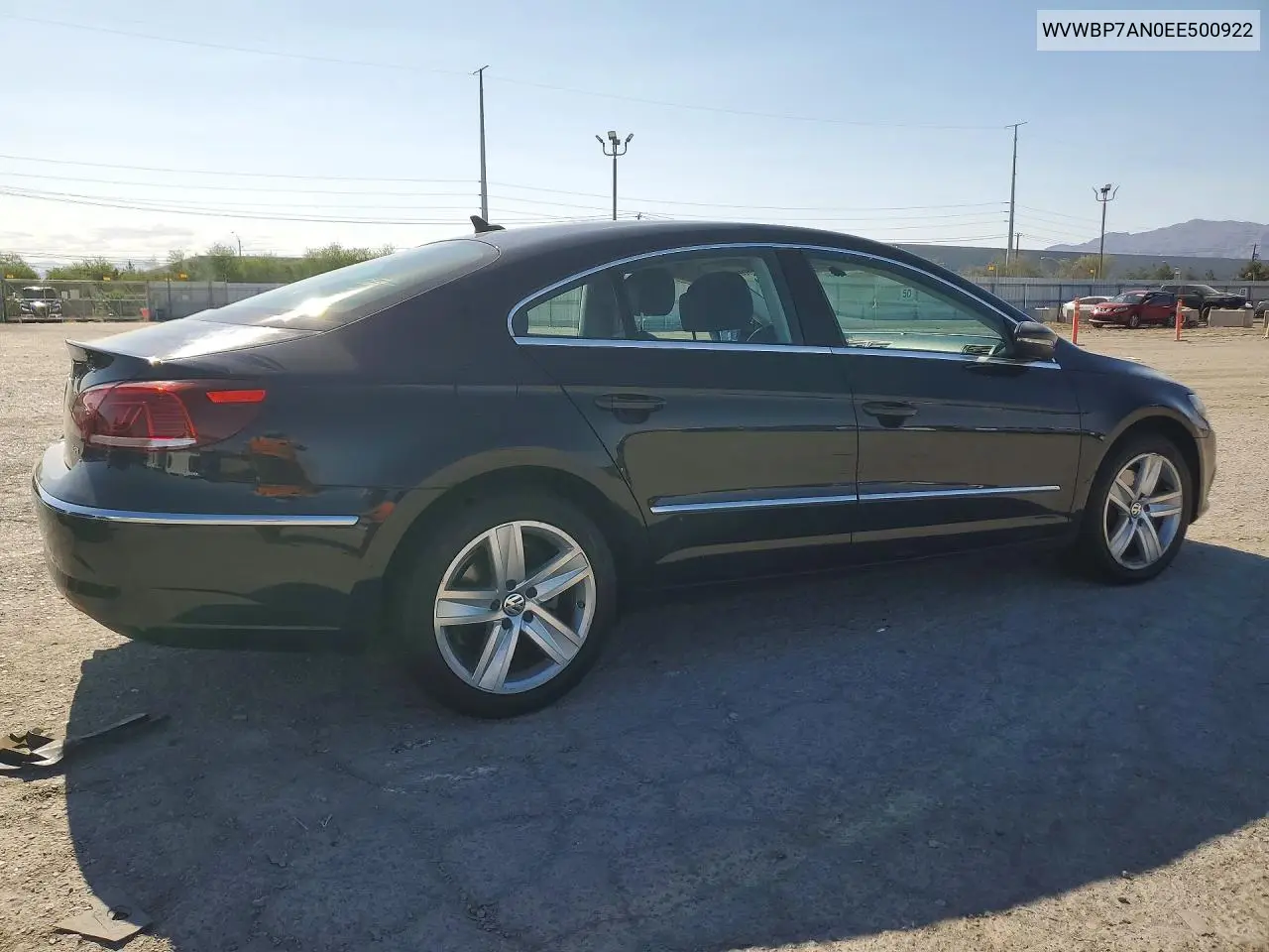 2014 Volkswagen Cc Sport VIN: WVWBP7AN0EE500922 Lot: 59380376
