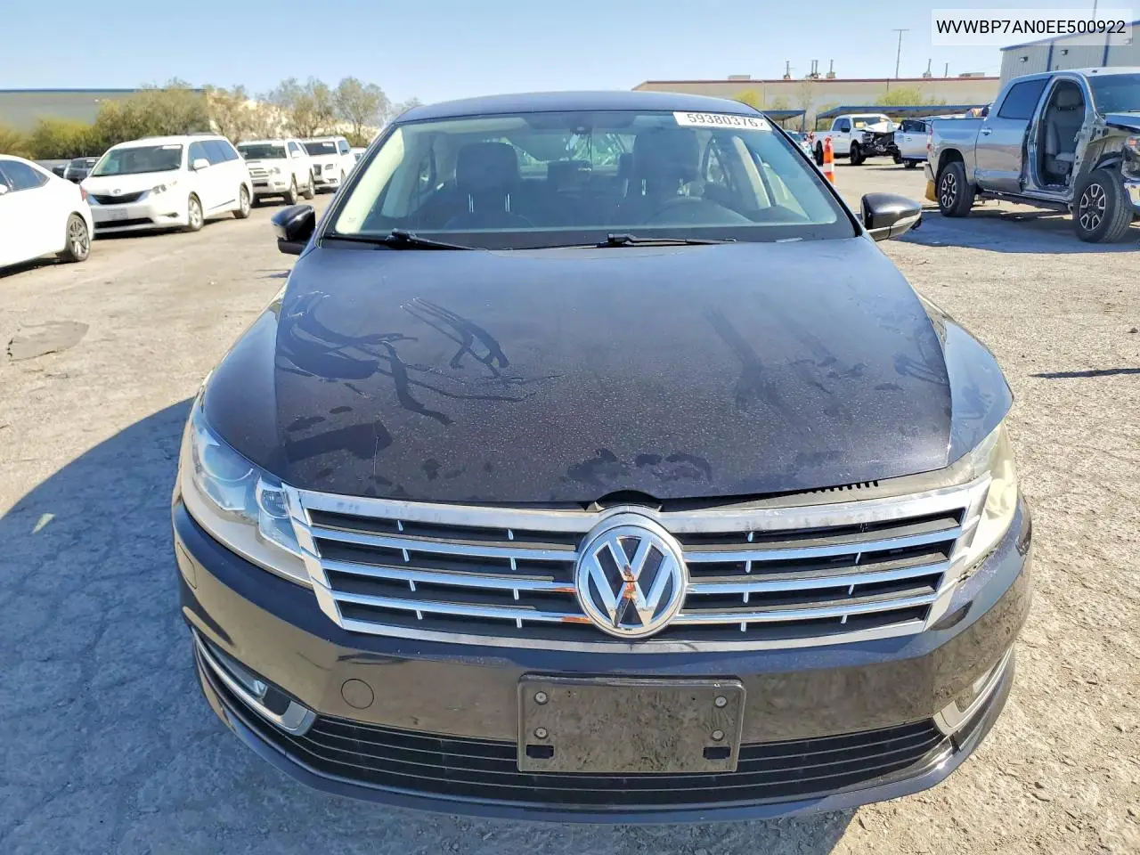 2014 Volkswagen Cc Sport VIN: WVWBP7AN0EE500922 Lot: 59380376