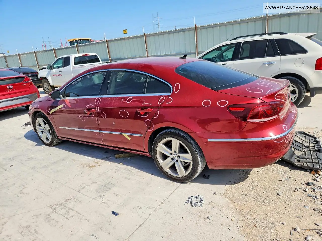 2014 Volkswagen Cc Sport VIN: WVWBP7AN0EE528543 Lot: 61682876