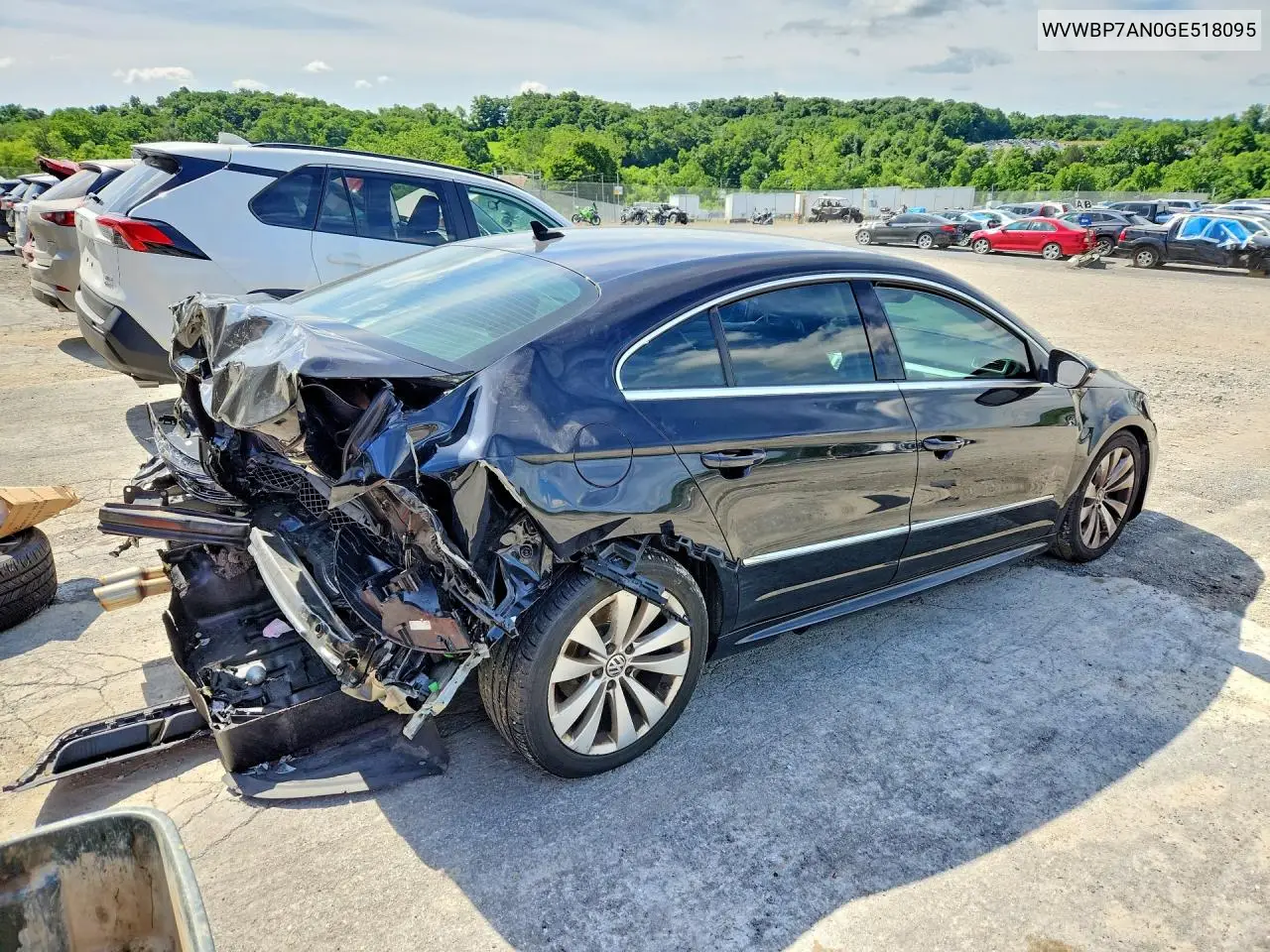 2016 Volkswagen Cc Base VIN: WVWBP7AN0GE518095 Lot: 58009206