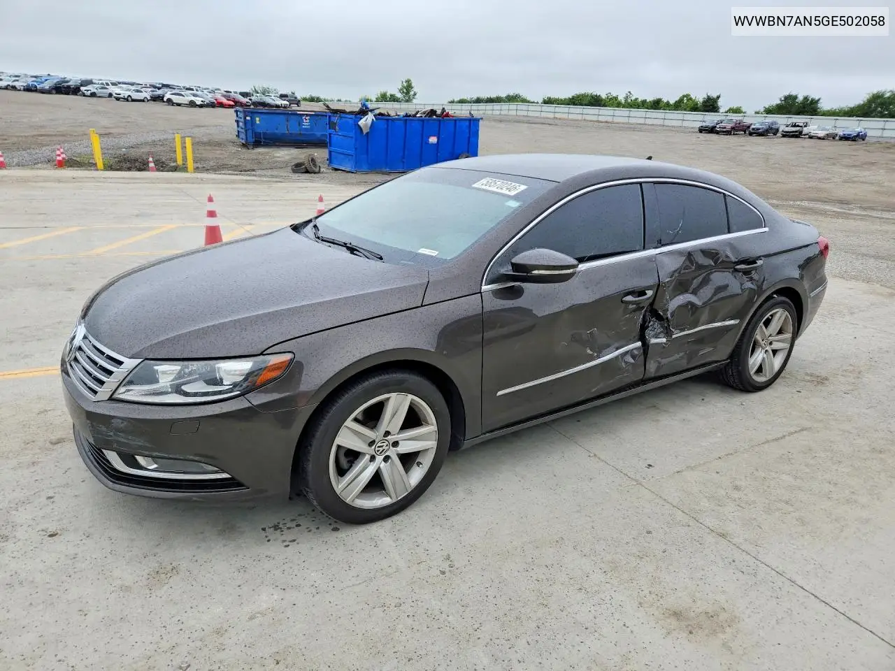 2016 Volkswagen Cc Base VIN: WVWBN7AN5GE502058 Lot: 58570246