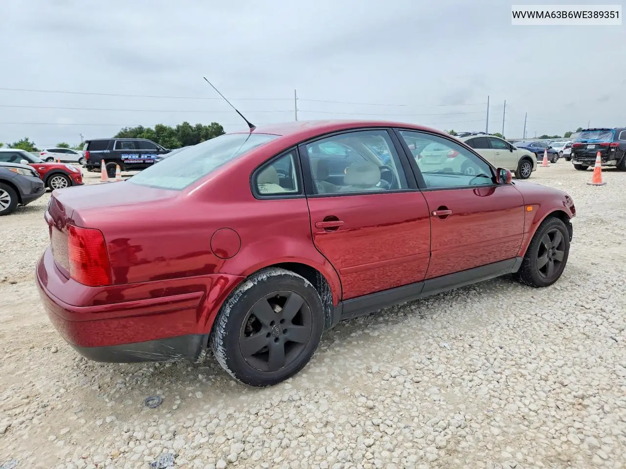 1998 Volkswagen Passat Gls VIN: WVWMA63B6WE389351 Lot: 61193756