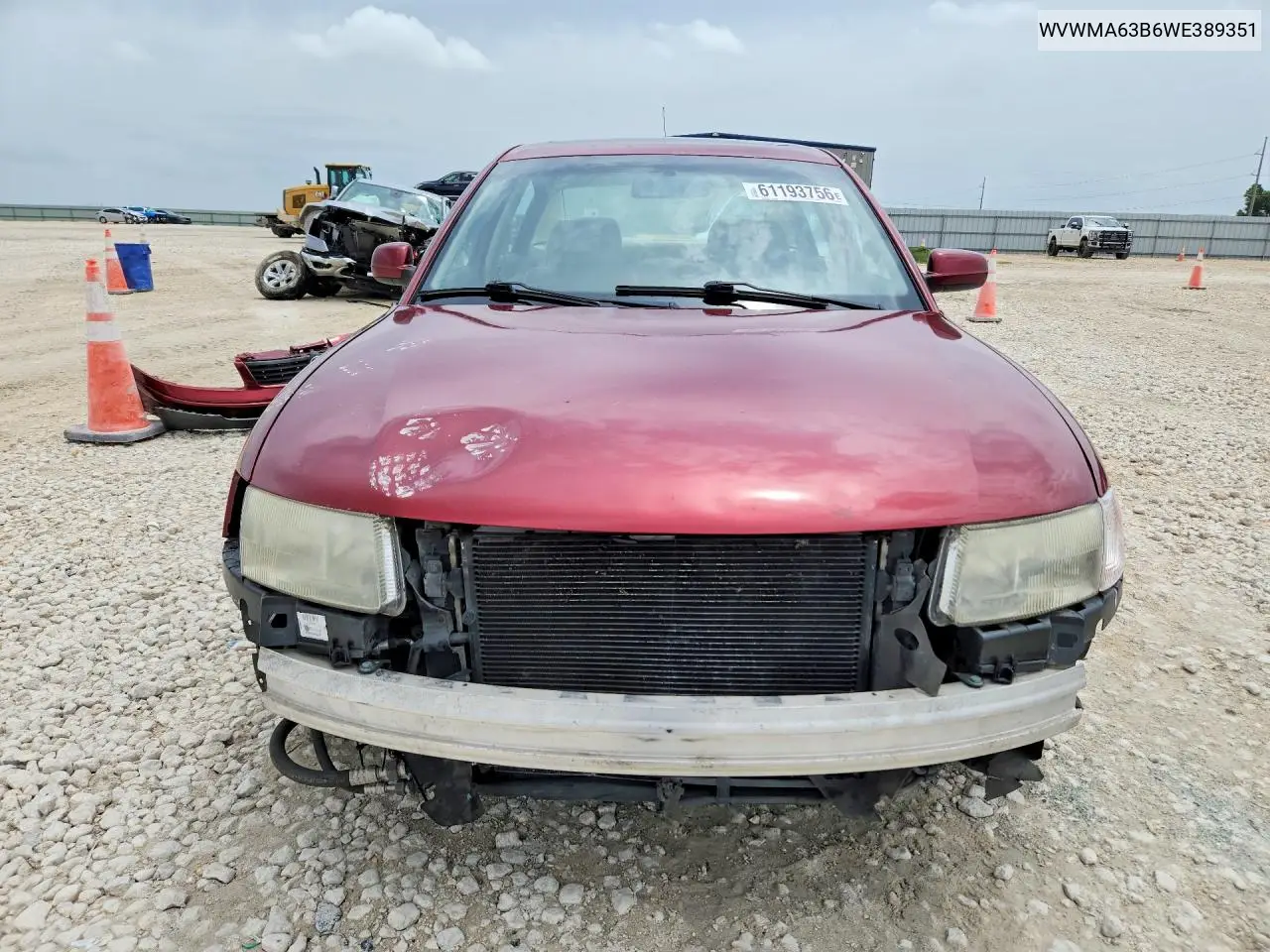 1998 Volkswagen Passat Gls VIN: WVWMA63B6WE389351 Lot: 61193756