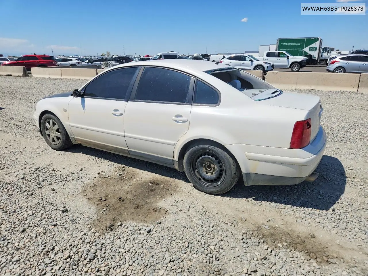 2001 Volkswagen Passat Gls VIN: WVWAH63B51P026373 Lot: 59912296