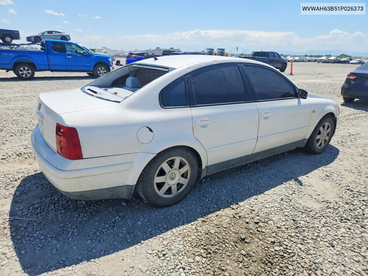 2001 Volkswagen Passat Gls VIN: WVWAH63B51P026373 Lot: 59912296