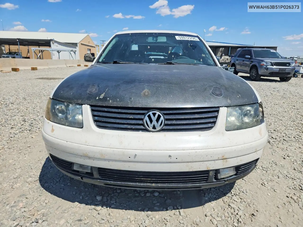 2001 Volkswagen Passat Gls VIN: WVWAH63B51P026373 Lot: 59912296