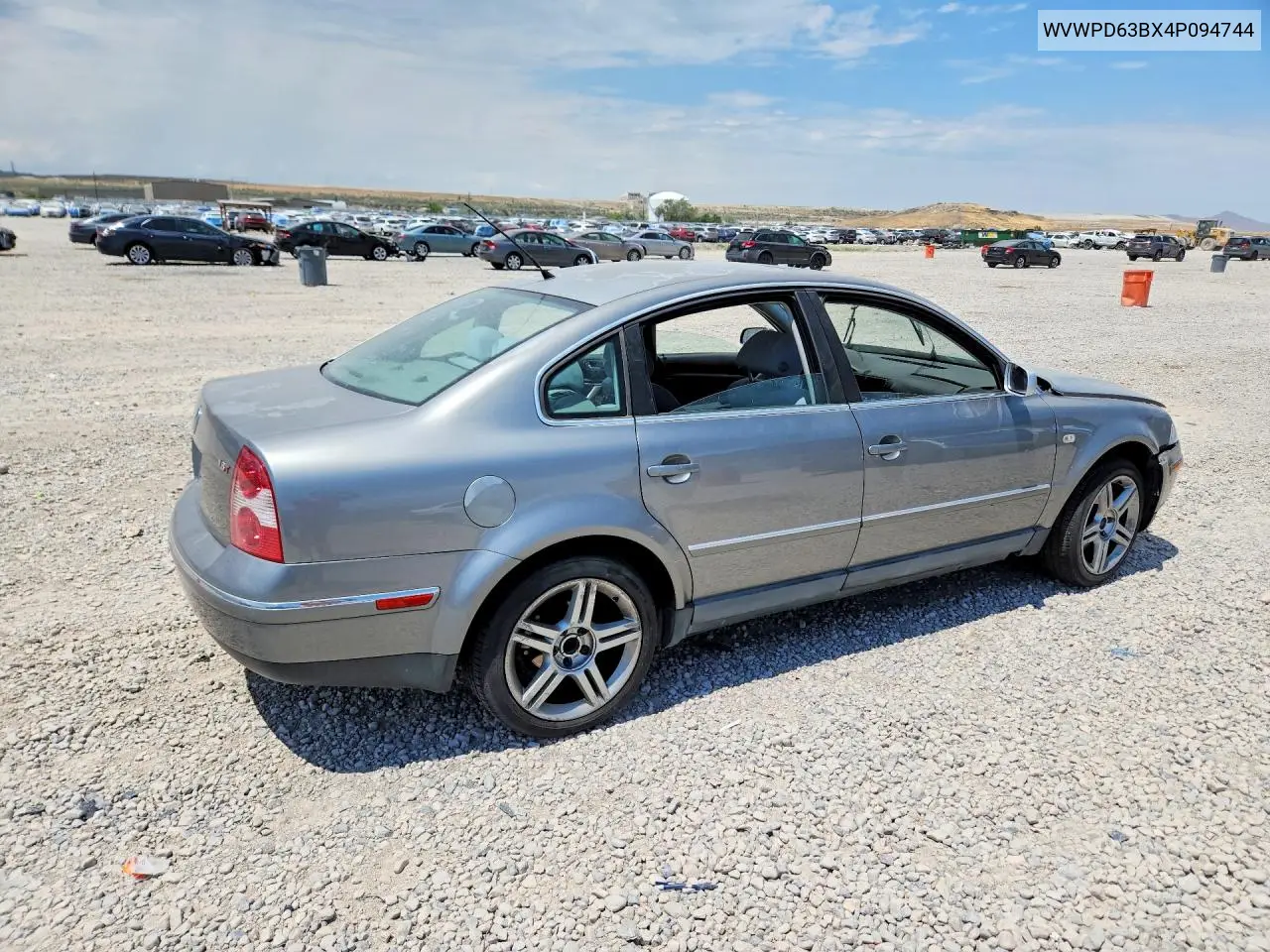 2004 Volkswagen Passat Gls VIN: WVWPD63BX4P094744 Lot: 61685486