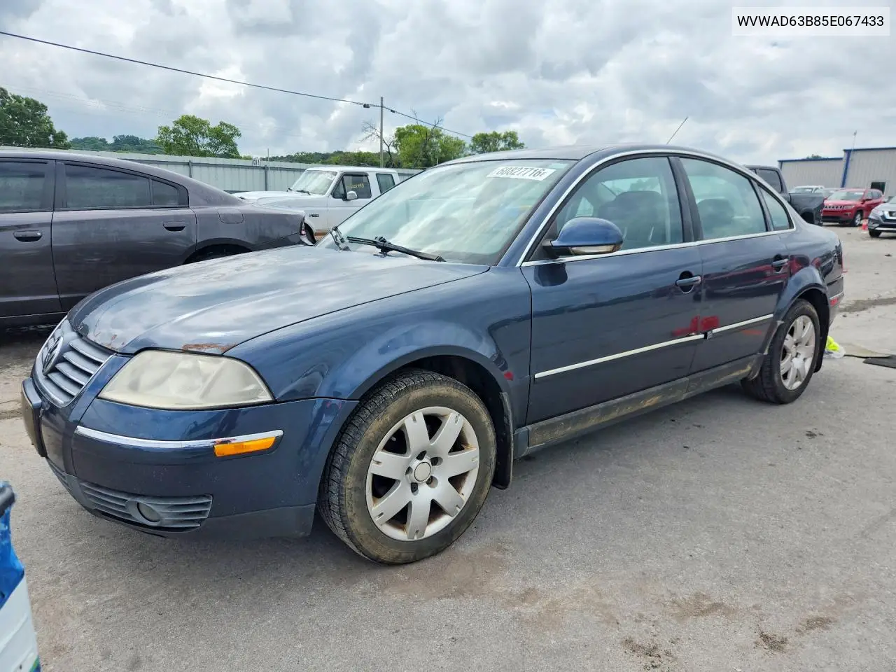 2005 Volkswagen Passat Gls VIN: WVWAD63B85E067433 Lot: 60827716
