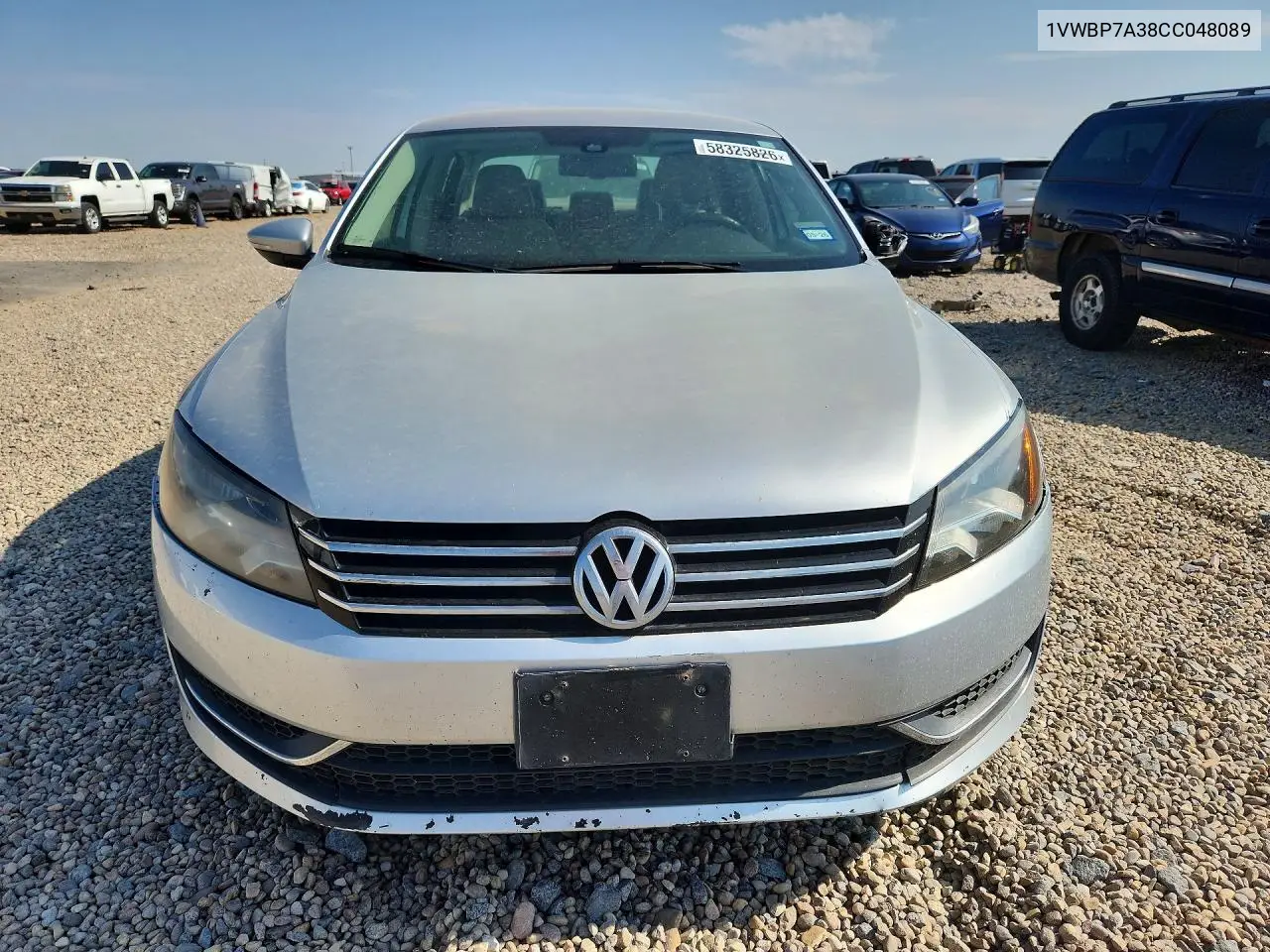 2012 Volkswagen Passat Se VIN: 1VWBP7A38CC048089 Lot: 58325826