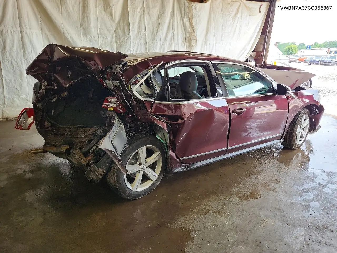 2012 Volkswagen Passat Se VIN: 1VWBN7A37CC056867 Lot: 59529526