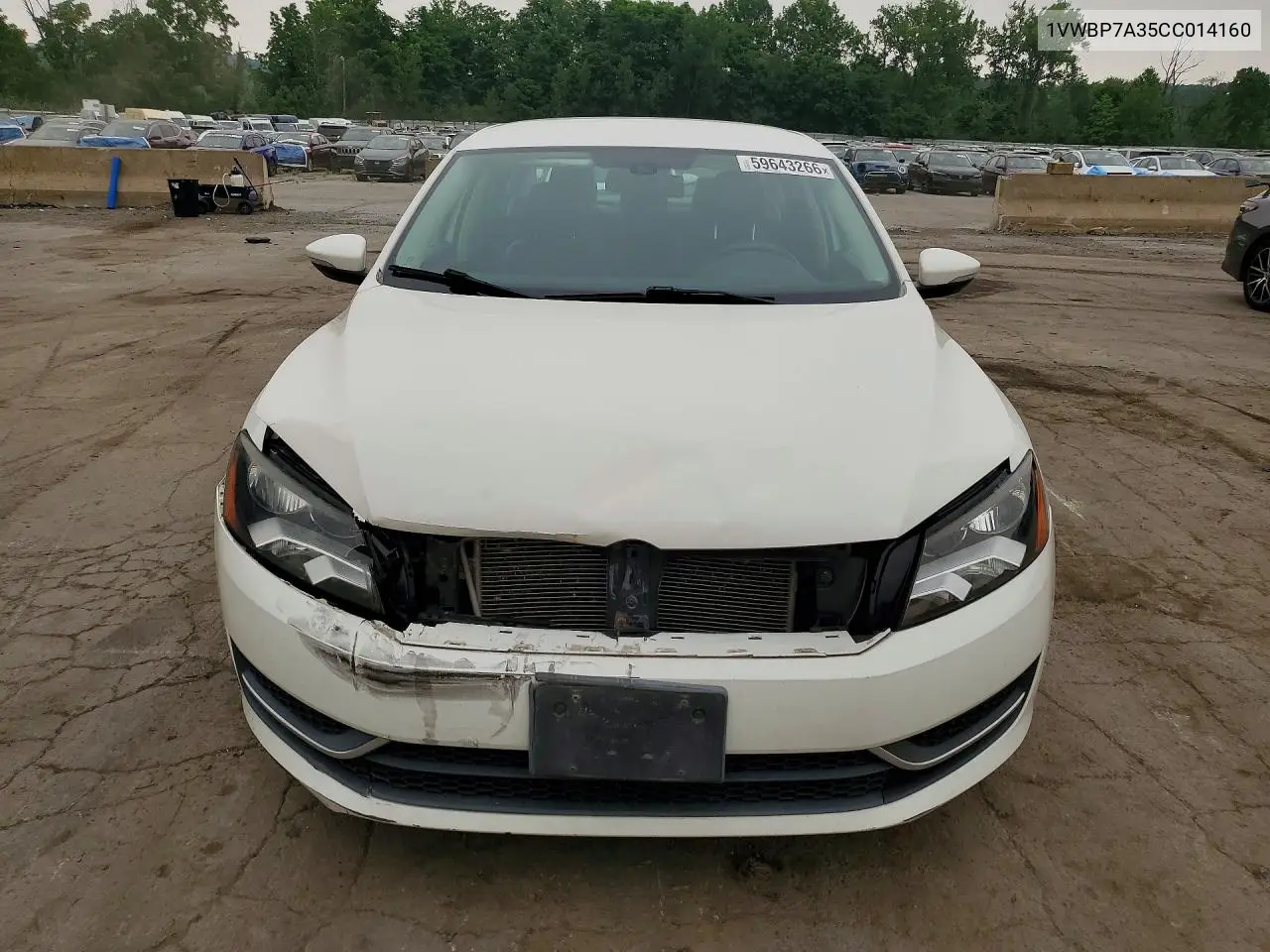 2012 Volkswagen Passat Se VIN: 1VWBP7A35CC014160 Lot: 59643266