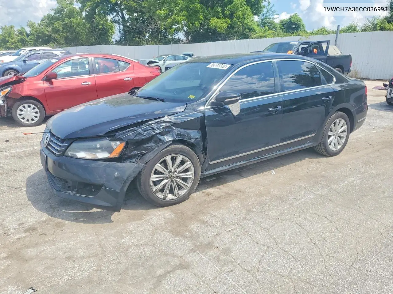 2012 Volkswagen Passat Sel VIN: 1VWCH7A36CC036993 Lot: 59741226