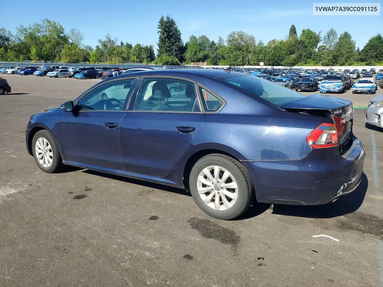 2012 Volkswagen Passat S VIN: 1VWAP7A39CC091125 Lot: 60000816