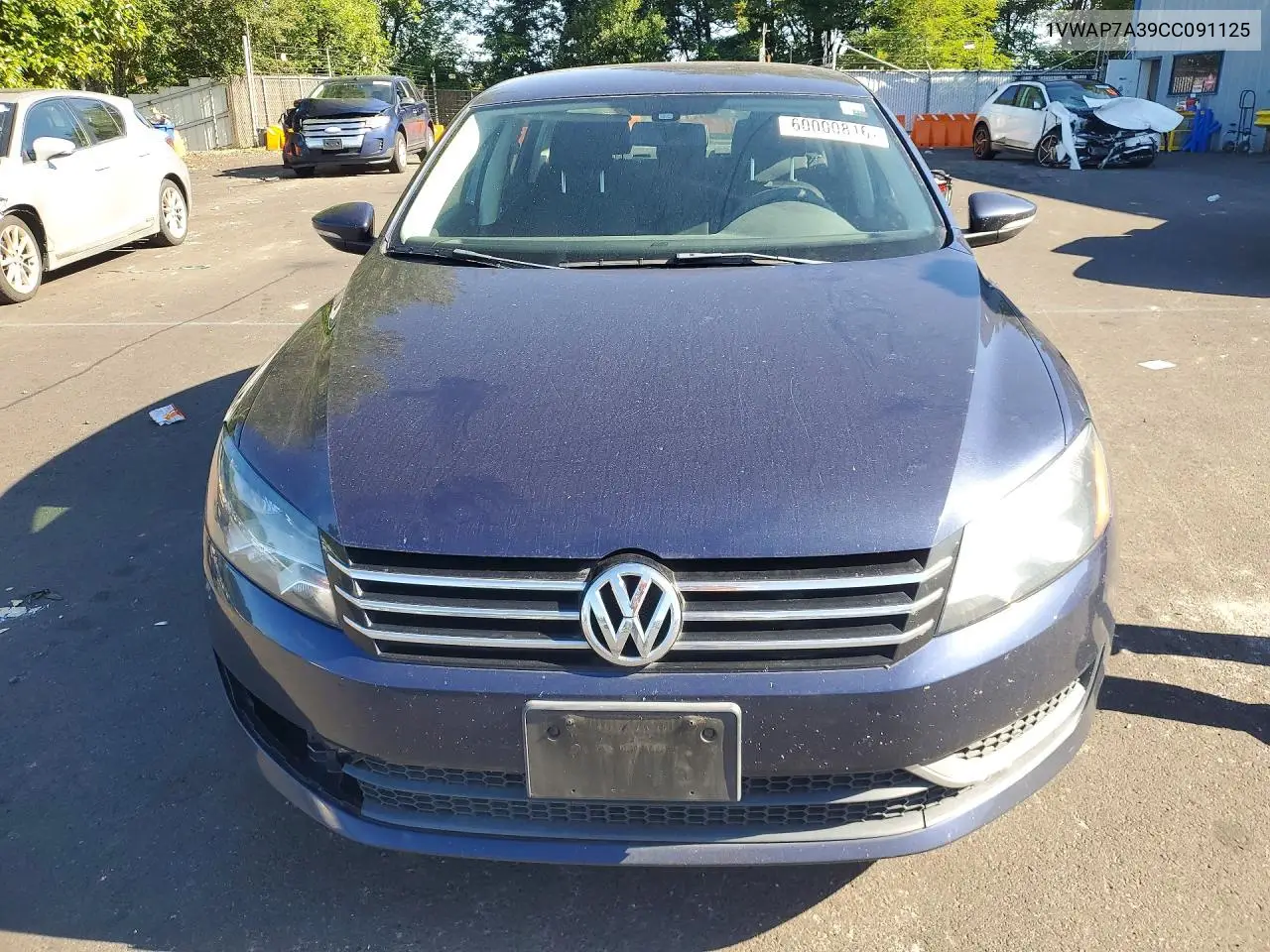 2012 Volkswagen Passat S VIN: 1VWAP7A39CC091125 Lot: 60000816