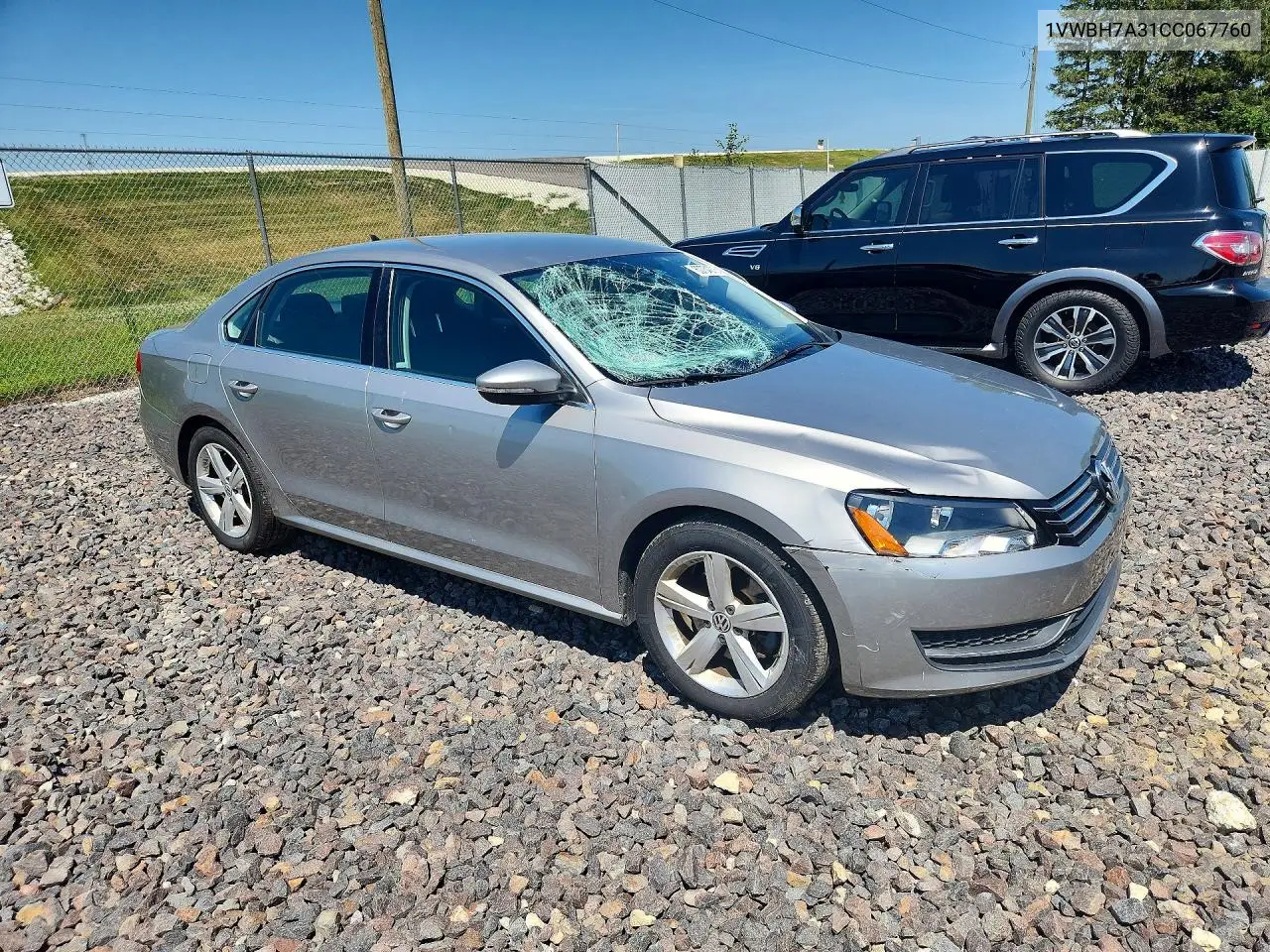 2012 Volkswagen Passat Se VIN: 1VWBH7A31CC067760 Lot: 60754376