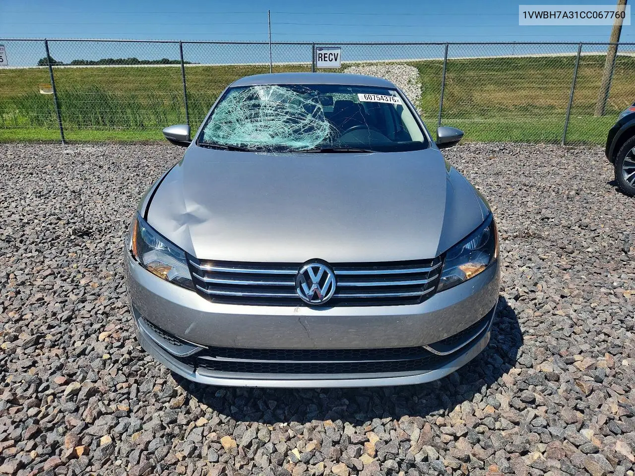 2012 Volkswagen Passat Se VIN: 1VWBH7A31CC067760 Lot: 60754376