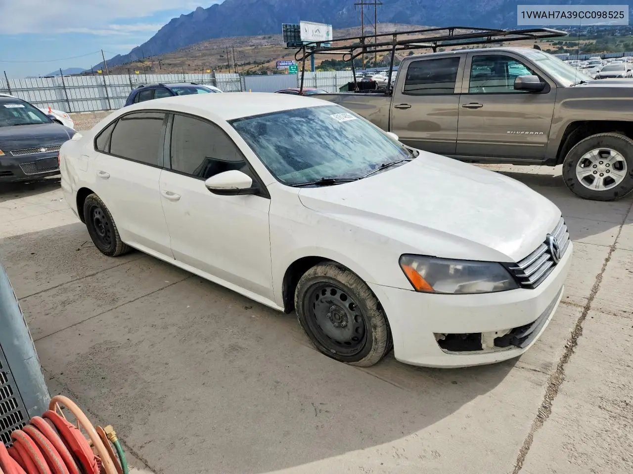 2012 Volkswagen Passat S VIN: 1VWAH7A39CC098525 Lot: 61614836