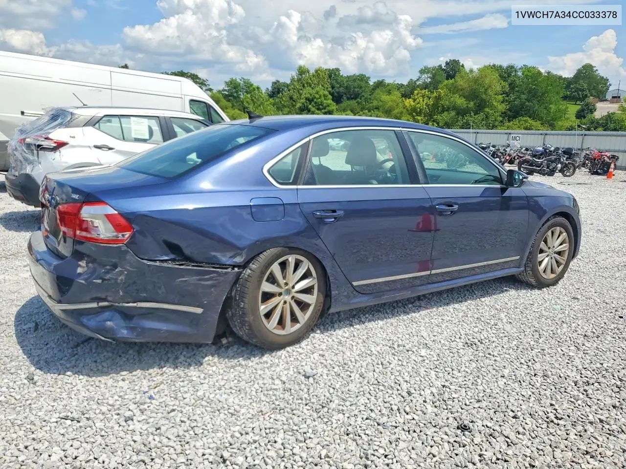 2012 Volkswagen Passat Sel VIN: 1VWCH7A34CC033378 Lot: 61717596