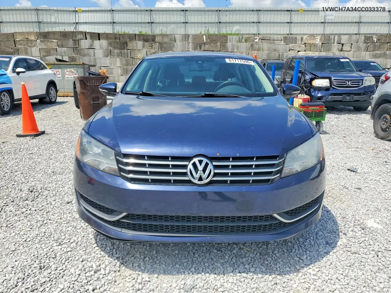 2012 Volkswagen Passat Sel VIN: 1VWCH7A34CC033378 Lot: 61717596