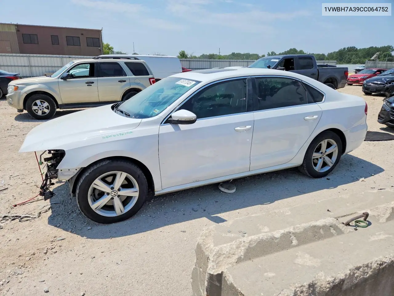 2012 Volkswagen Passat Se VIN: 1VWBH7A39CC064752 Lot: 61817046