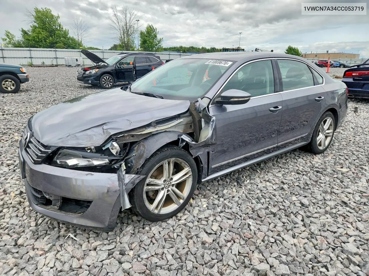 2012 Volkswagen Passat Sel VIN: 1VWCN7A34CC053719 Lot: 61869676