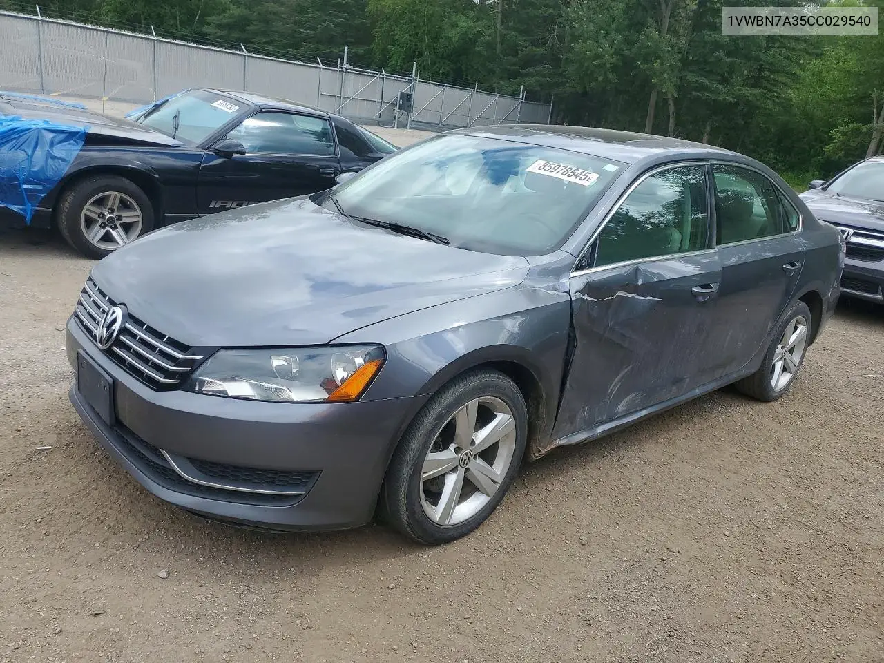 2012 Volkswagen Passat Se VIN: 1VWBN7A35CC029540 Lot: 85978545